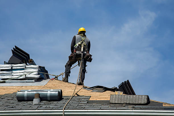 Professional Gutter Installation technician working in Junction City, WI